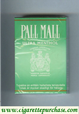 Pall Mall Famous American Cigarettes Ultra Menthol cigarettes hard box